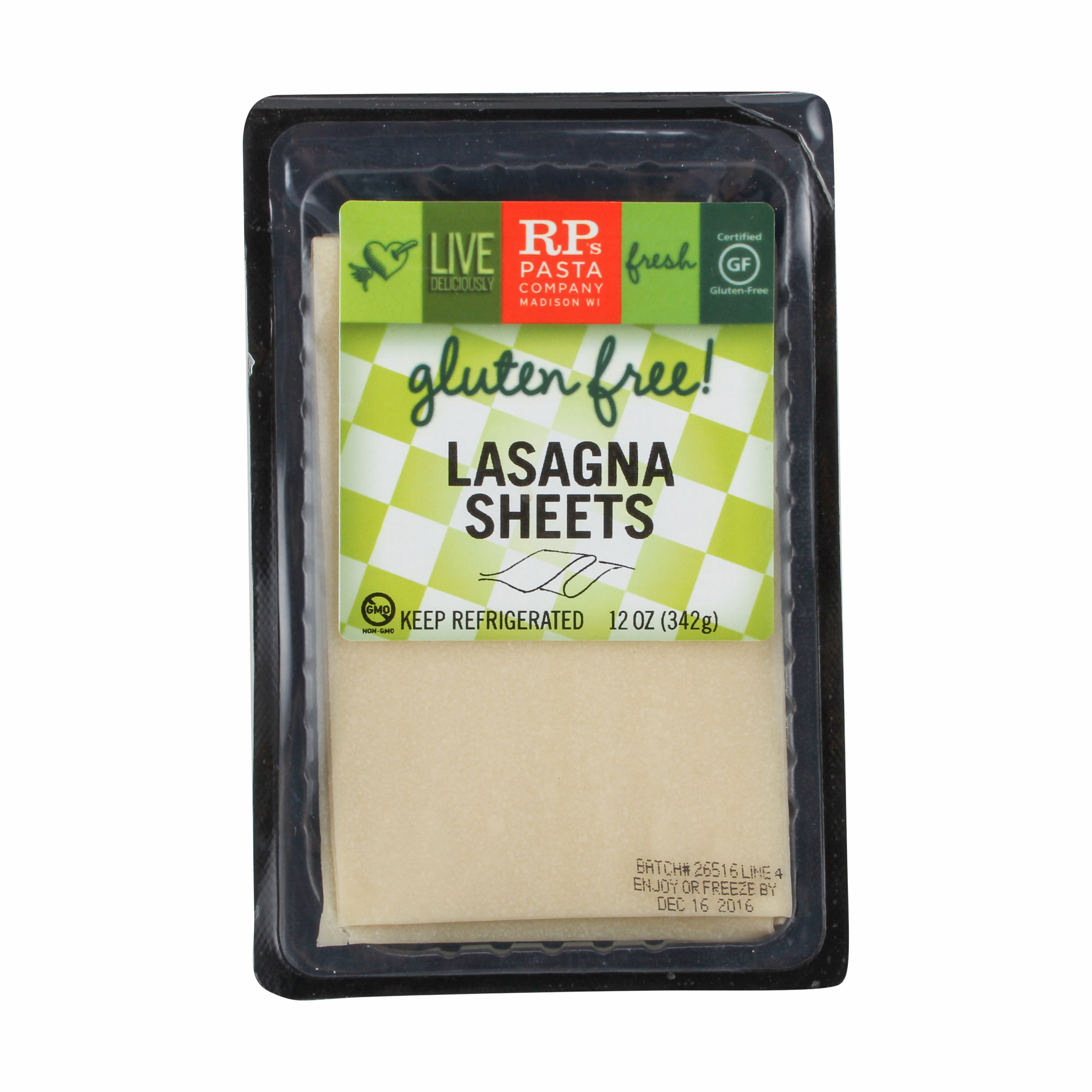 Gluten Free Lasagna Sheets 12 Oz Rps Pasta Company Whole Foods