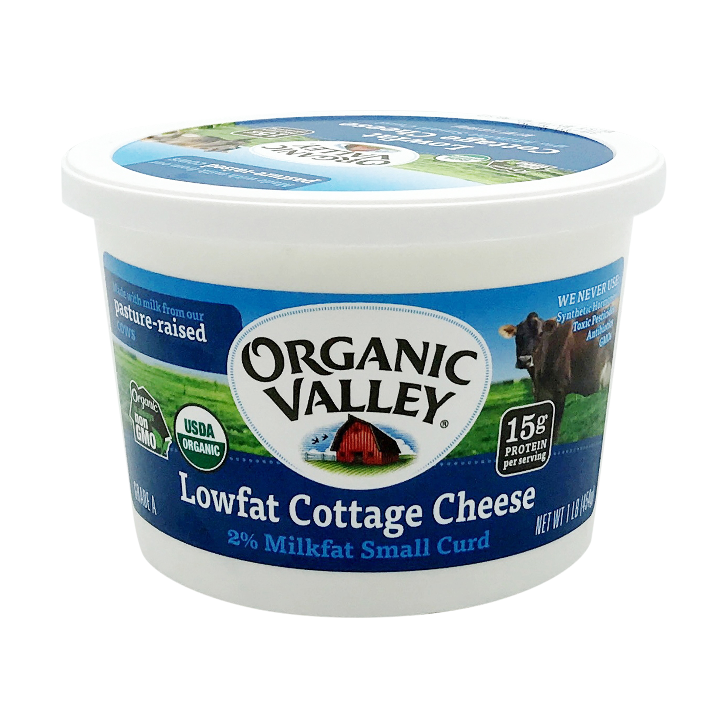 Organic 2 Lowfat Small Curd Cottage Cheese 1 Lb Organic Valley