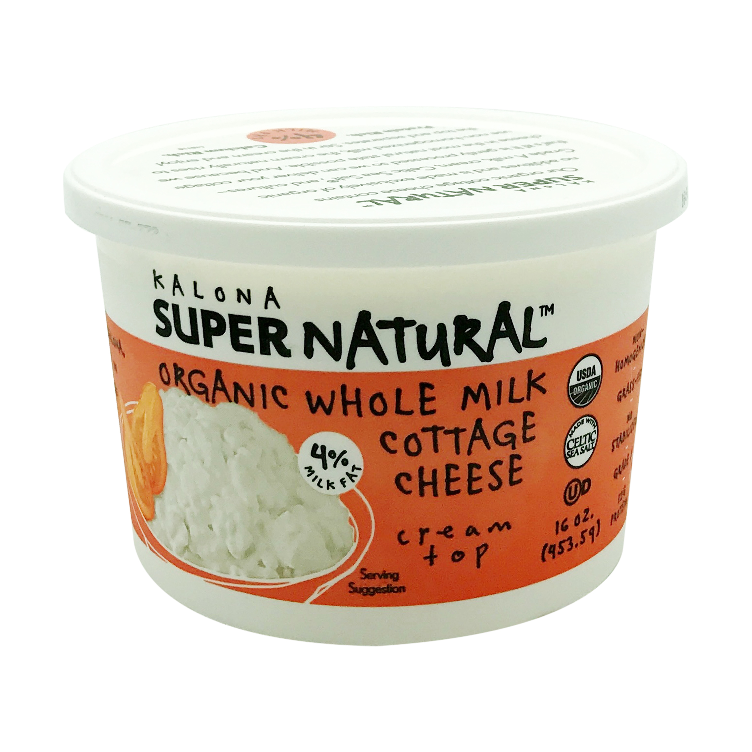 Kalona Supernatural Organic Whole Milk Cottage Cheese 16 Oz