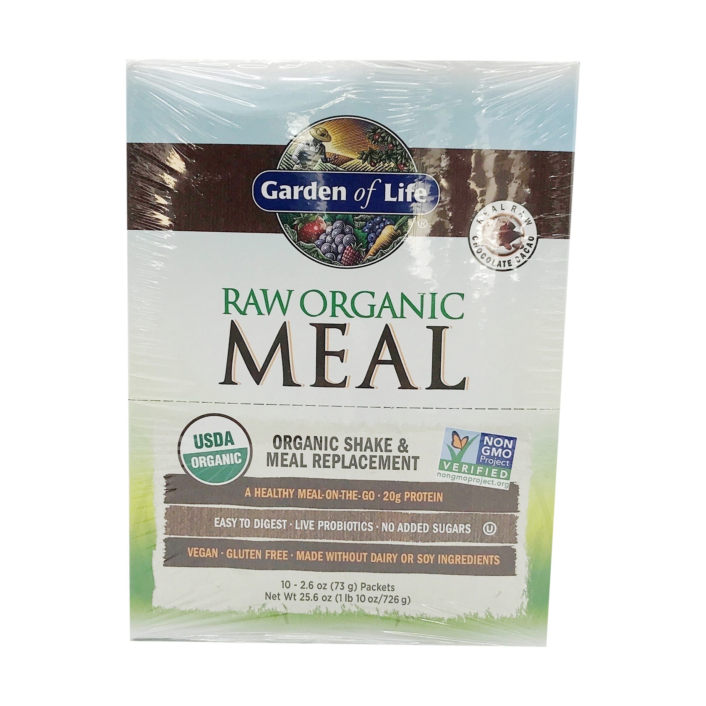 Real Raw Chocolate Cacao Organic Shake Meal Replacement Garden