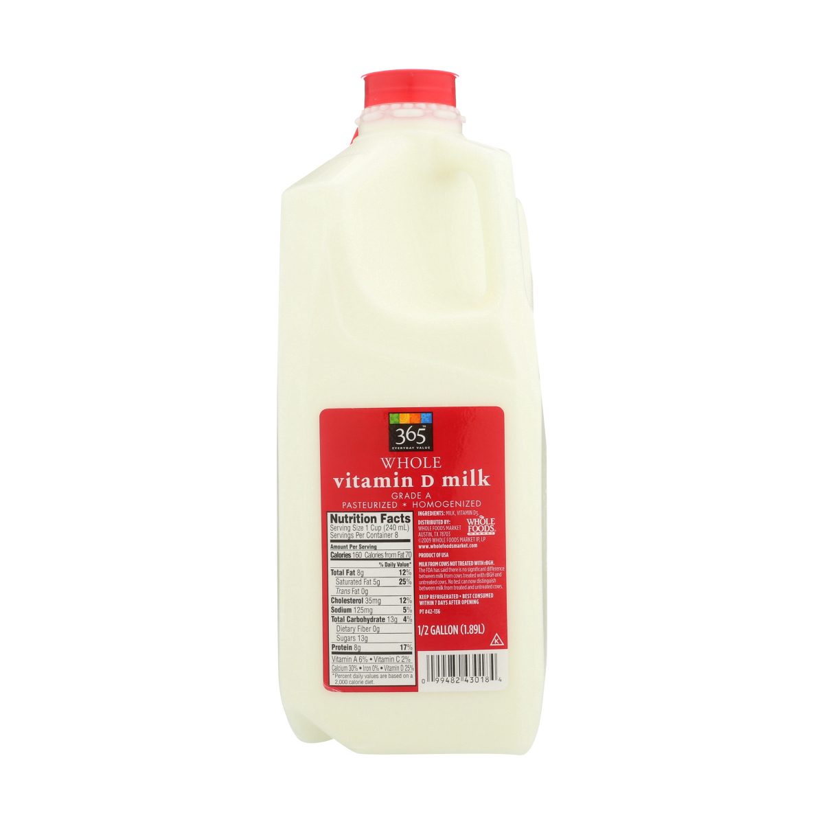Grade A Vitamin D Whole Milk 12 Gal 05 Gal 365