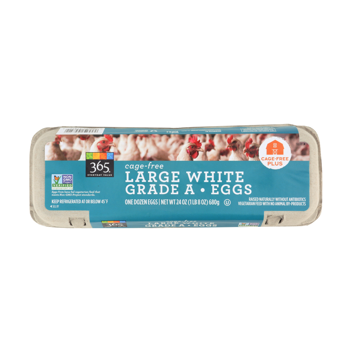 Cage Free Large White Grade A Eggs 1 Doz 24 Oz 365 Everyday Value Whole Foods Market