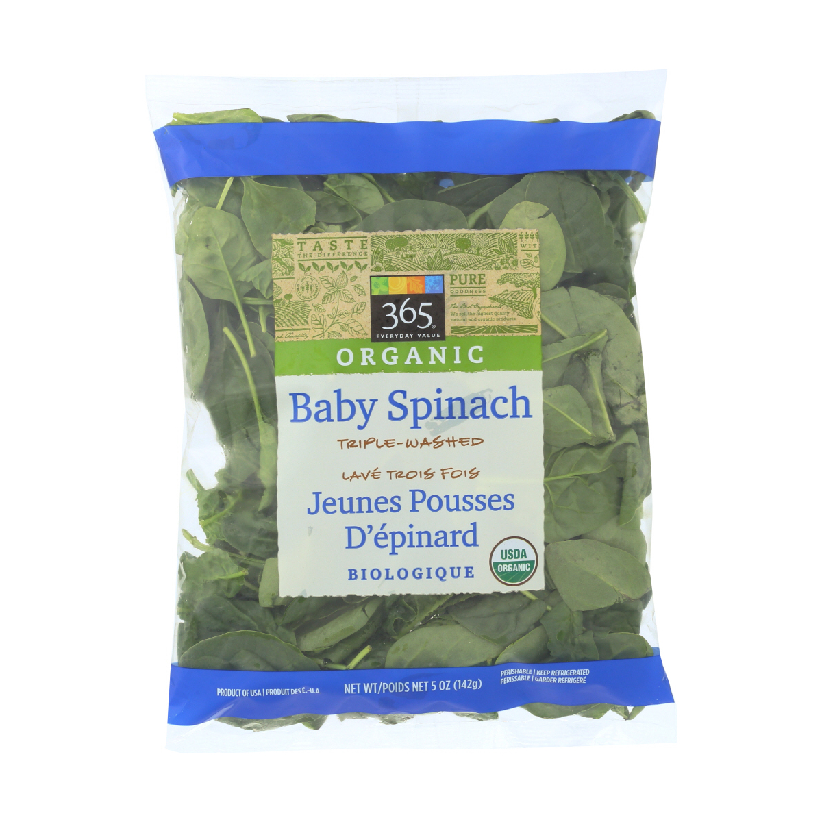 whole foods organic spinach