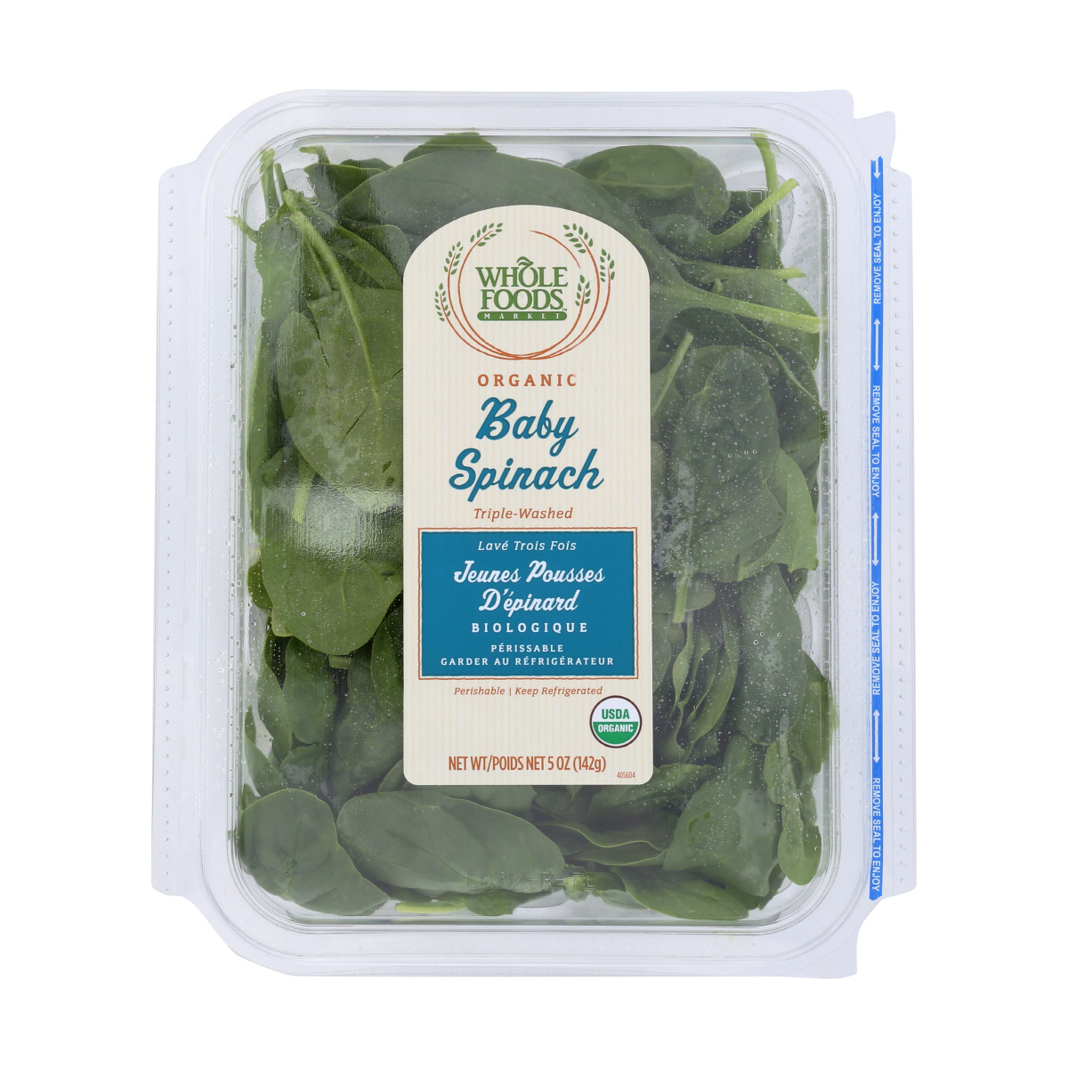 whole foods organic spinach