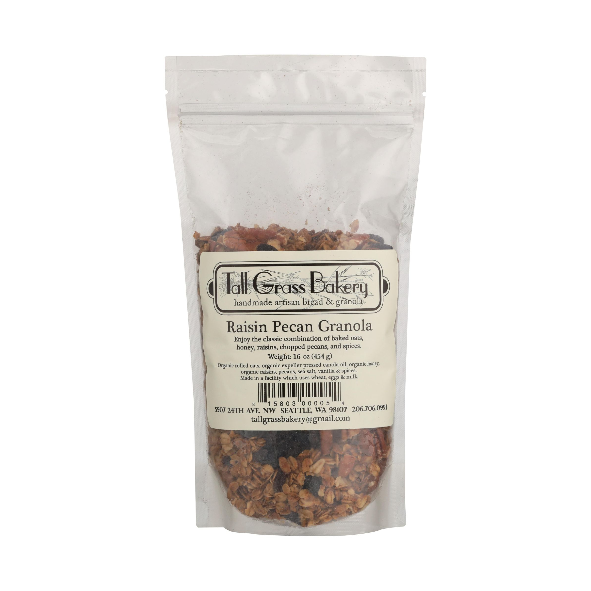 Raisin Pecan Granola 16 Oz Tall Grass Bakery Whole Foods Market