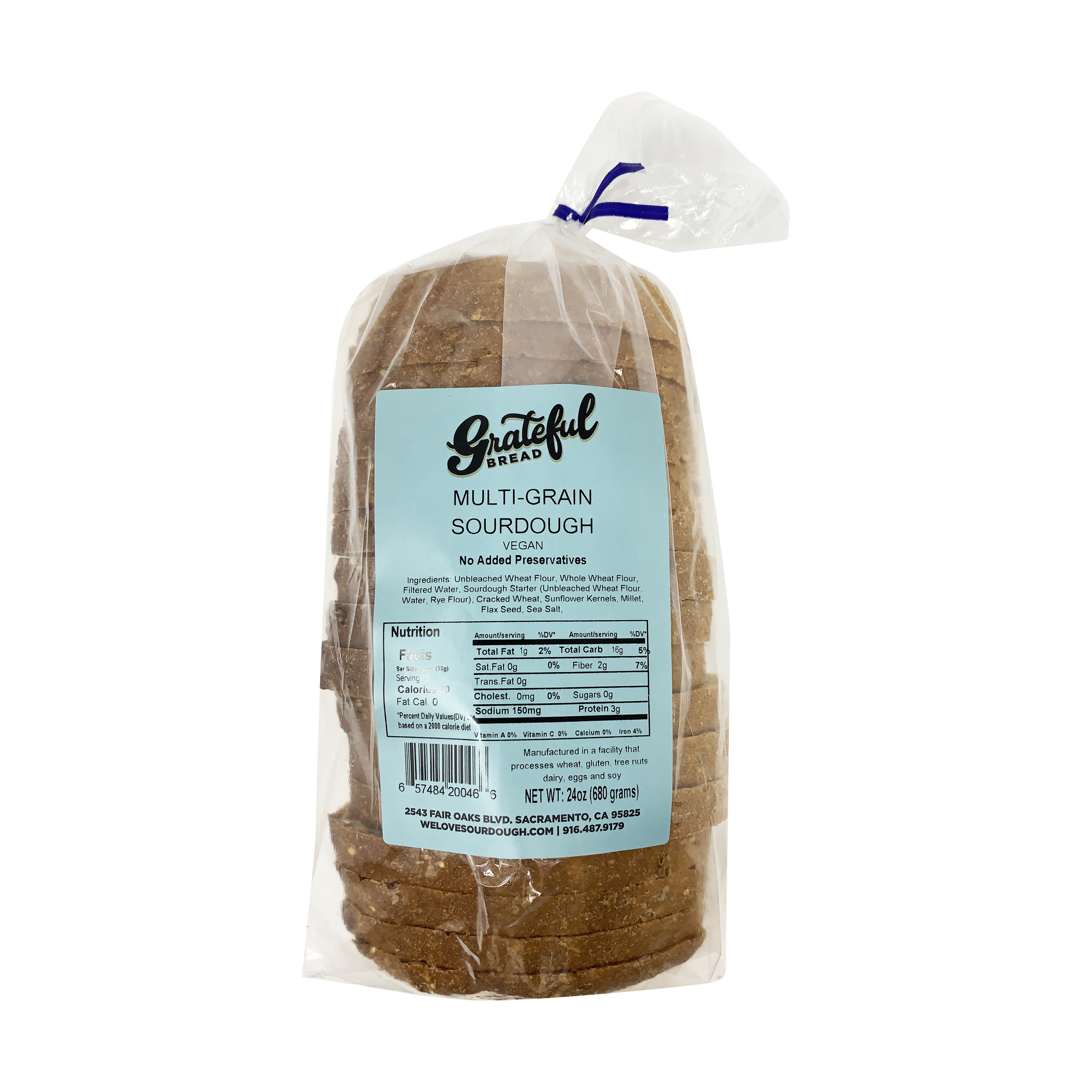 Sourdough Multi Grain Bread 24 Oz Grateful Bread Whole Foods Market