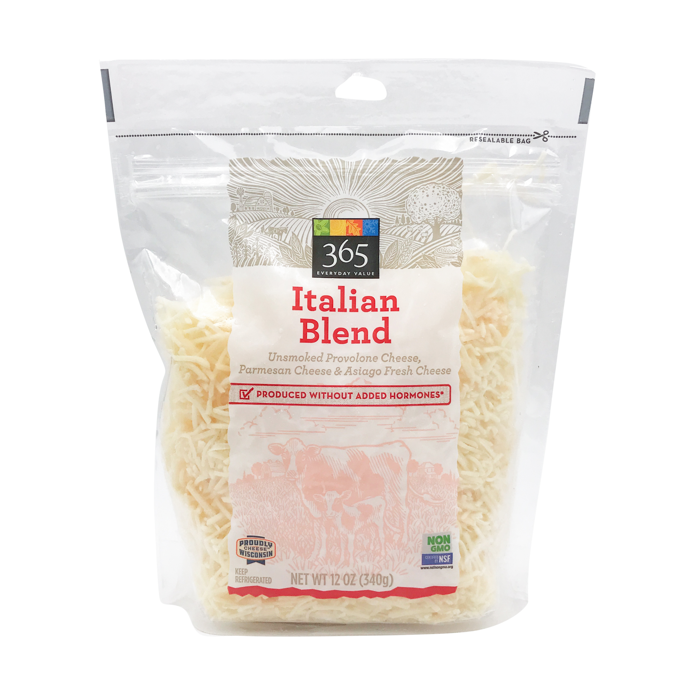 Shredded Italian Cheese Blend 12 Oz 365 Everyday Value Whole Foods Market