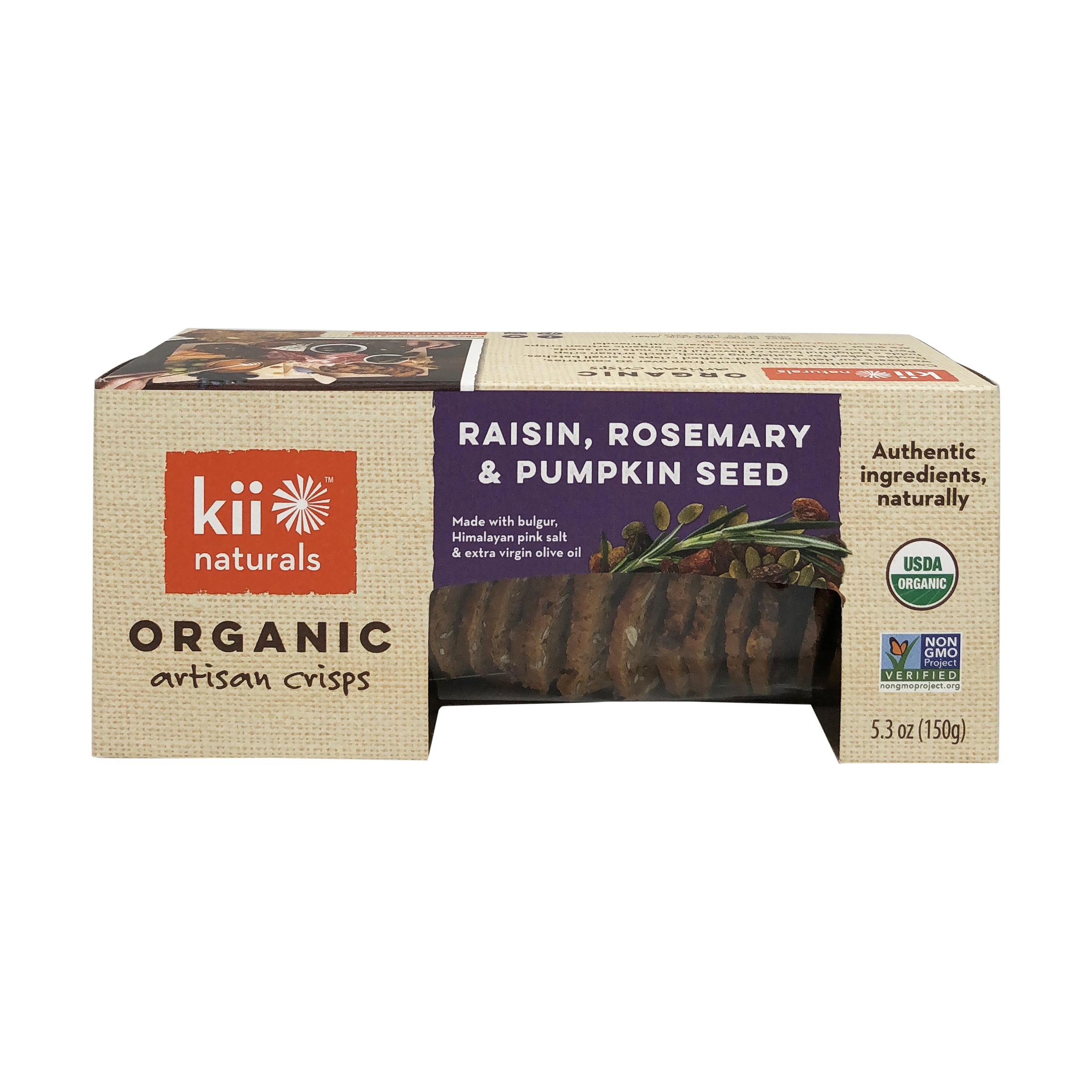 Organic Raisin Rosemary And Pumpkin Crackers 5 3 Oz Kii Naturals Whole Foods Market