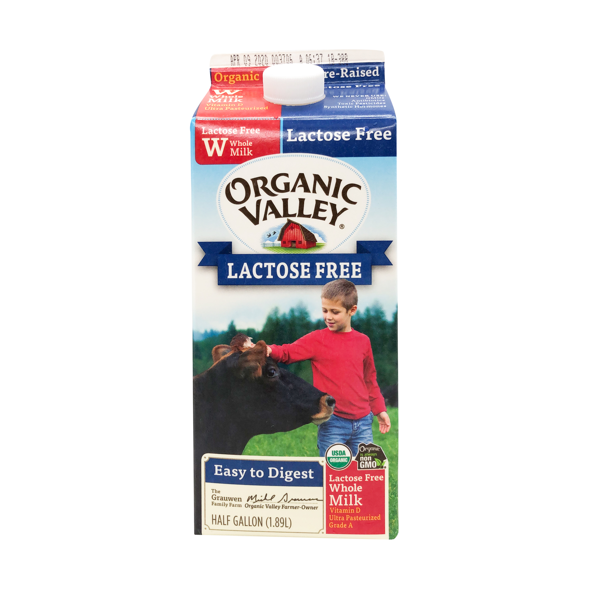 Organic Valley Organic Lactose Free Whole Milk 1 2 Gl 0 5 Gal Organic Valley Whole Foods Market