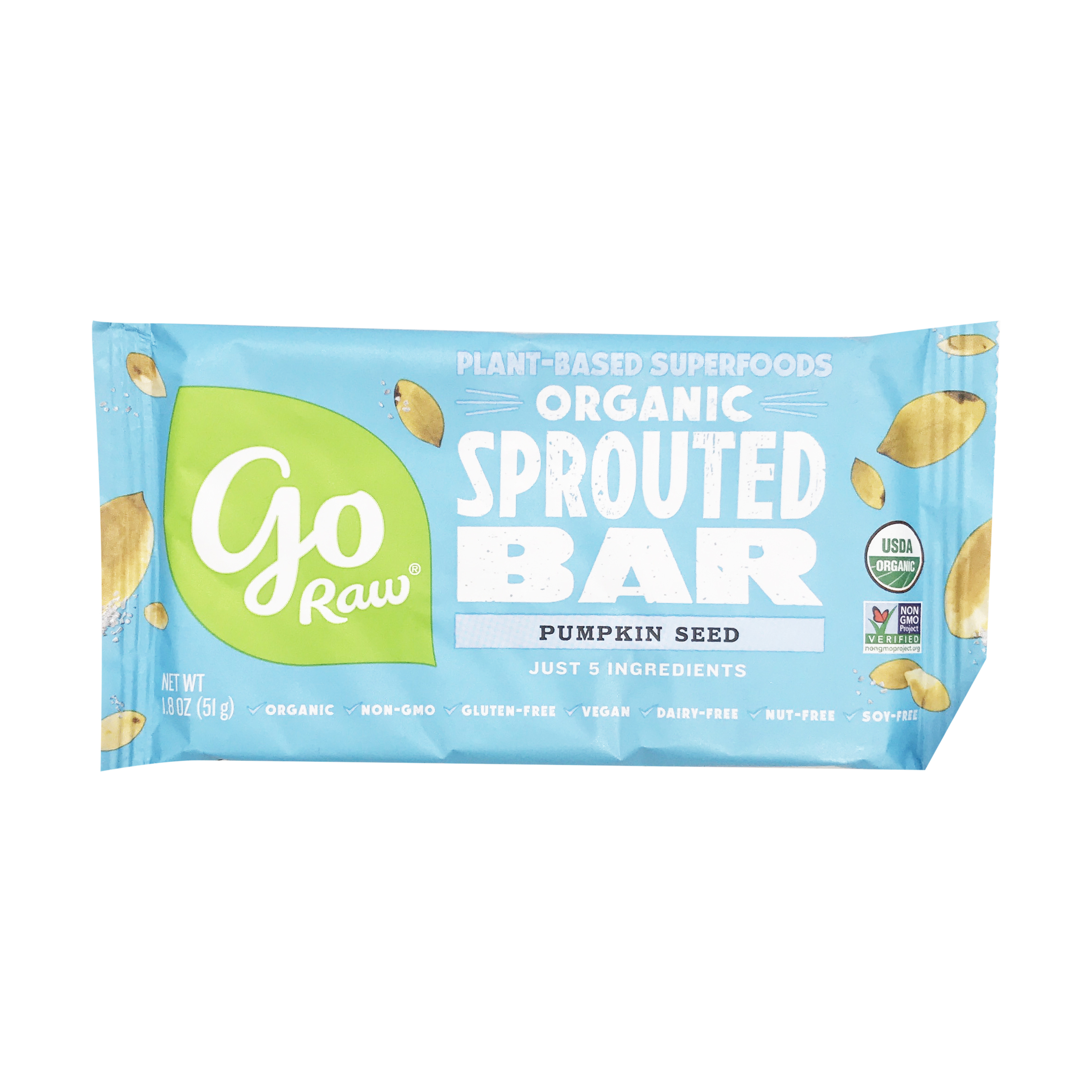 Go Raw Sprouted Pumpkin Seed Bar Large 1 8 Oz Go Raw Whole Foods Market